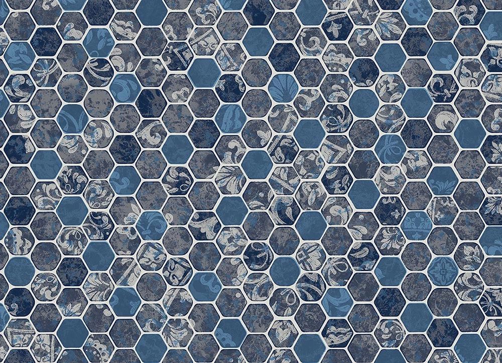 Esagono vinyl pool liner pattern