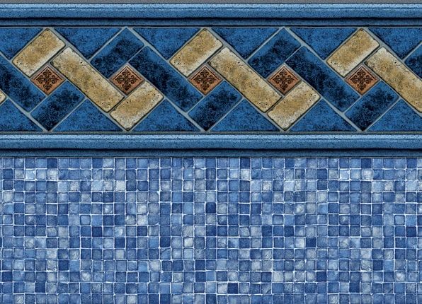 Mountain Top / Blue Mosaic vinyl pool liner pattern