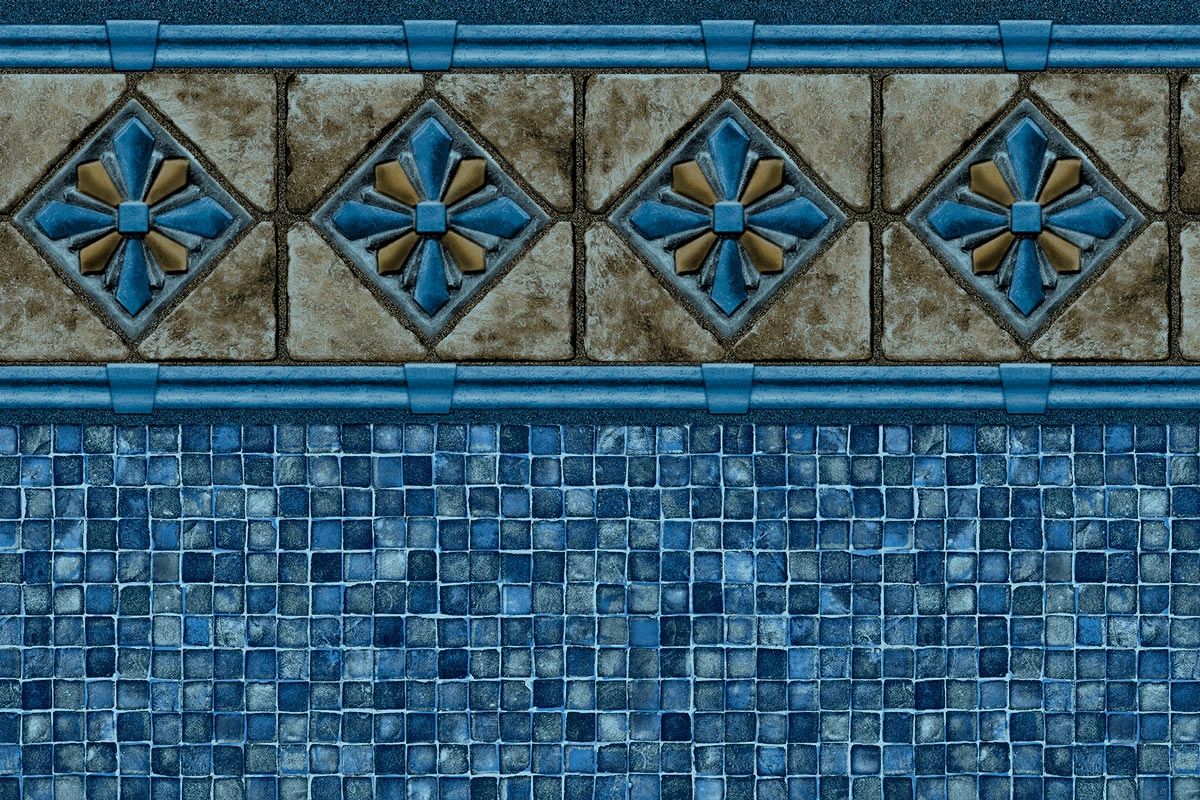 Royale / Blue Mosaic vinyl pool liner pattern